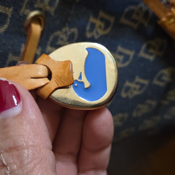 Dooney & Bourke Denim Monogram Bucket Bag EUC - Picture 13 of 14